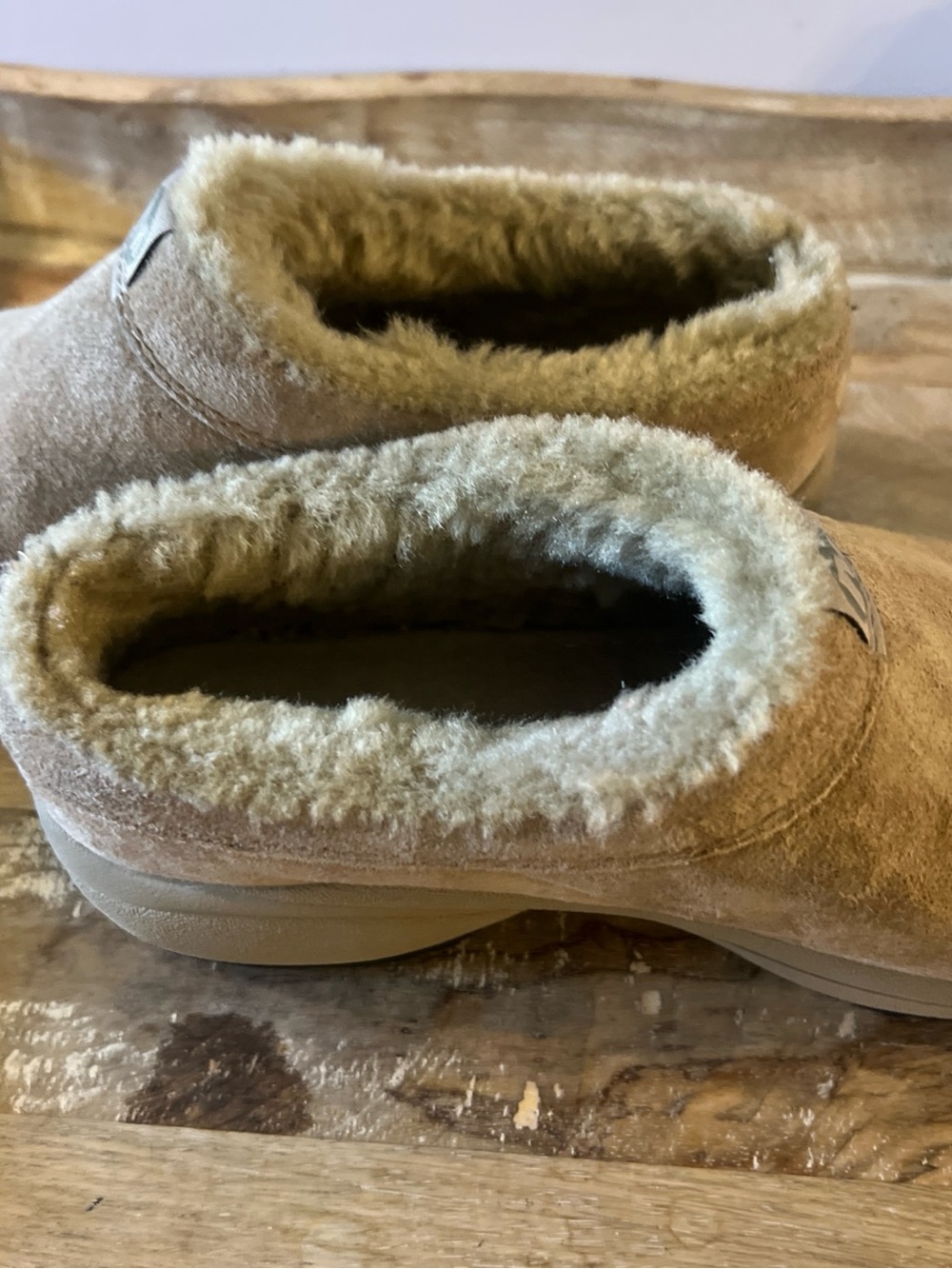 Merrell Women's Tan Suede Slip-On Clog Mules - Picture 8 of 12
